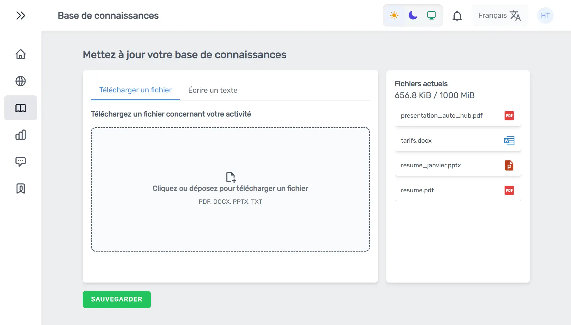 Chatbot knowledge base